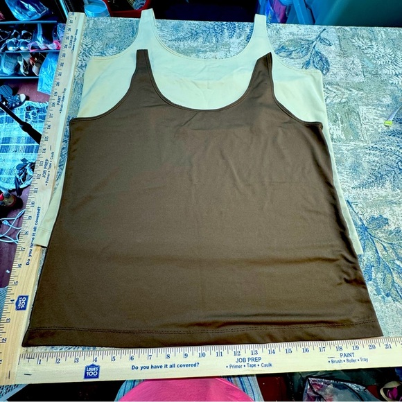 Chico's set of 2 Adjustable Chemises sz 3 Brown & Tan EUC‎ Intimates/Sleepwear - Picture 1 of 13